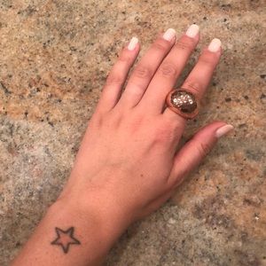 Adjustable hammered copper ring